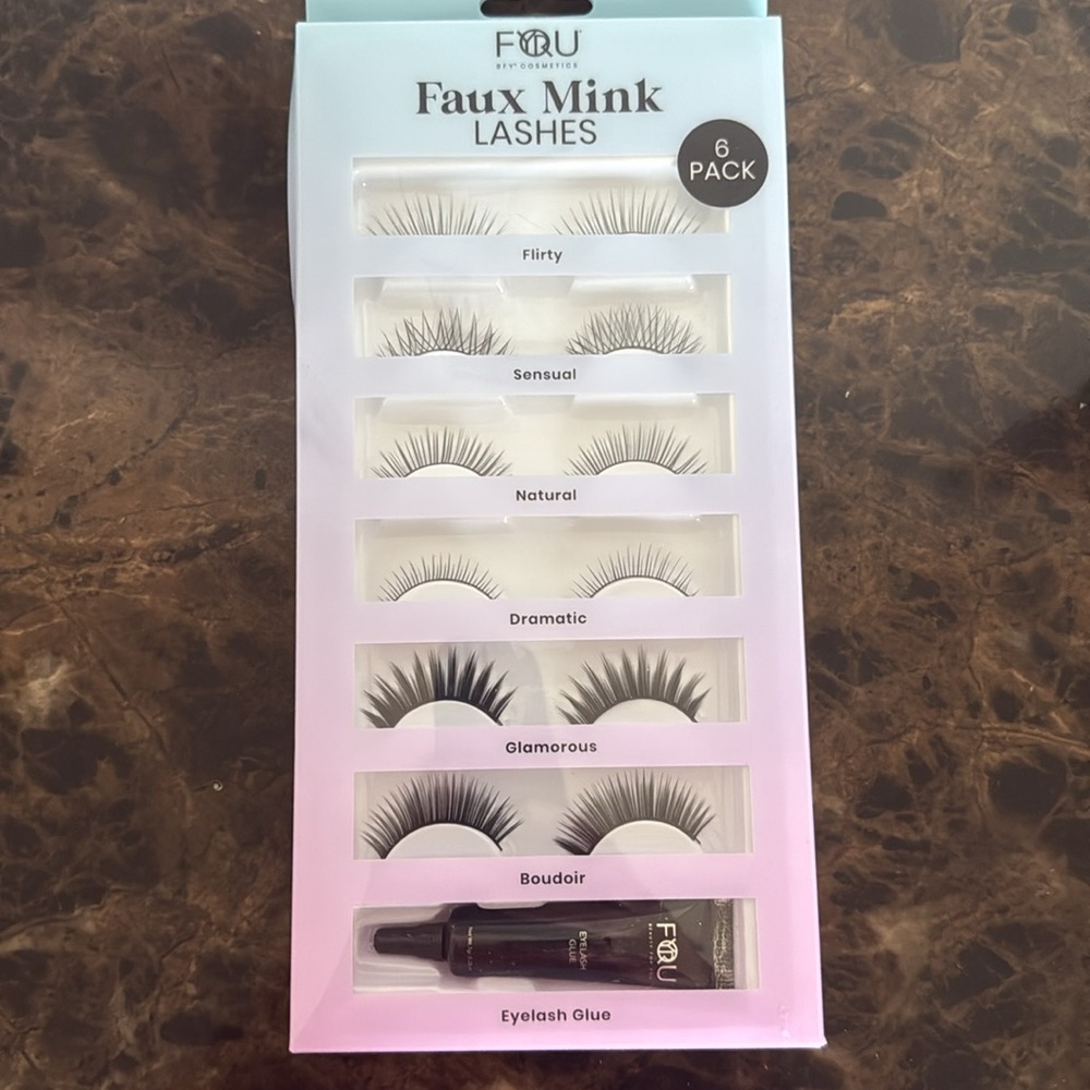 New! Faux Mink Black False Eyelashes Set-Variety of Six Lashes
